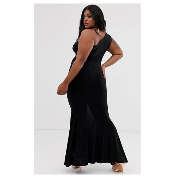 Club L London Plus One Shoulder Twist Detail Maxi Dress - Picture 4 of 10